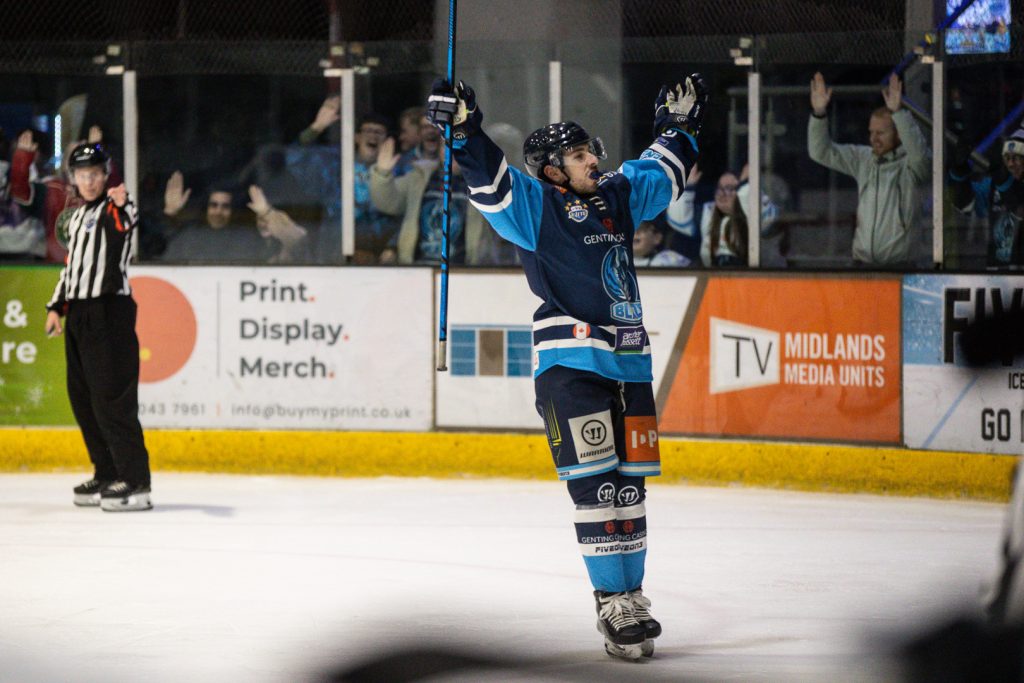 Luciani celebrates scoring the game-winner. 