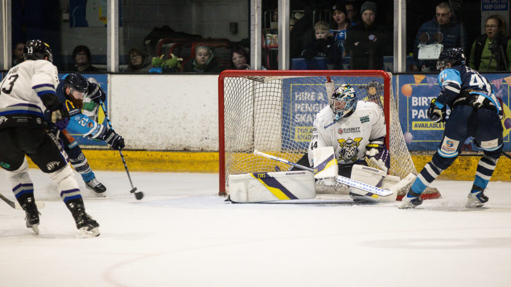Saucerman about to score the game winning goal in overtime.